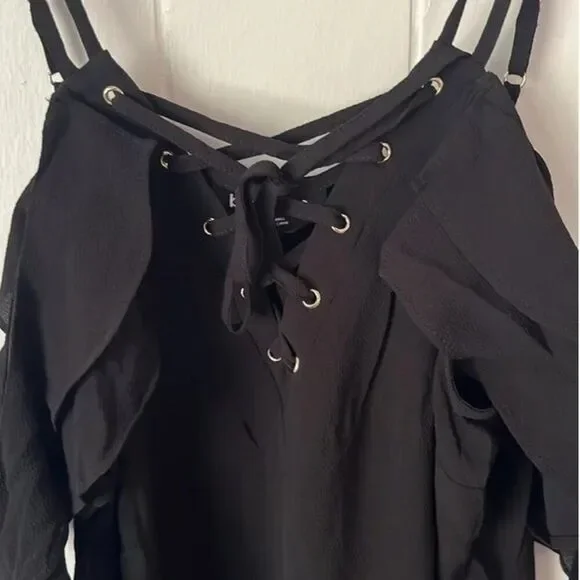 Bebe Off Shoulder Lace Up Tank - Picture 3 of 6